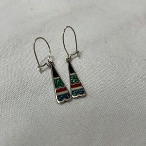 Sterling silver inlay earrings